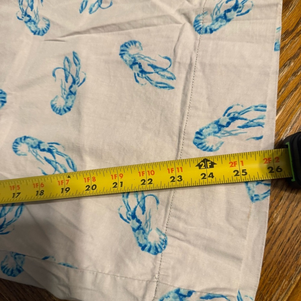 Maeve Anthropologie Colette Cropped Wide Leg Ivory Pants Blue Lobster Print 16W - Picture 15 of 15
